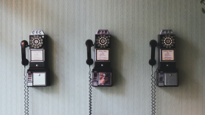 3 old fashioned phones