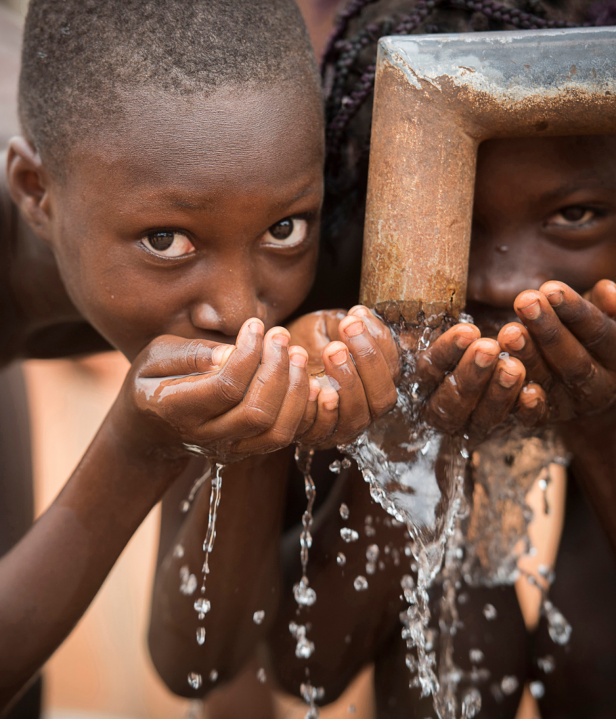 boys drinking water